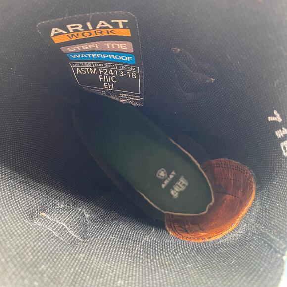 Ariat Krista Brown Leather Calf Height Boots Cowboy Steel Toe Women's size 7.5 - Picture 9 of 12